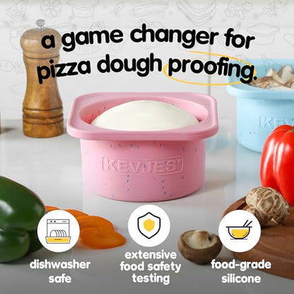 PLUS 1000ml Pizza Dough Proofing Containers, 2-Pack, Cotton Candy - color: Cotton Candy