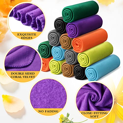 Kinlop 40 Packs Throw Blanket Bulk 60 x 50 Inch Fleece Throw Soft Blankets Warm Cozy Lightweight Plush Blanket for Bed Couch Sofa Pet Office Wedding Gifts Travel Camping (Fresh Color) - color: Fresh Color