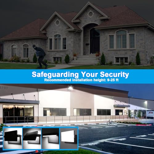 ledmo 150W LED 360° Rotatable Flood Lights, Outdoor Adjustable Head Exterior Lighting Fixture, 5000K Waterporof Commercial Security Wall Pack for Yard, Garage, Barn, House, 4 Pack - size: Large/150-4