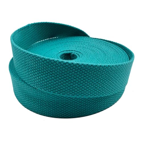 1 Inch Heavy Cotton Webbing 10 Yard Webbing Straps for Bags Handles,Tote Bag Webbing，Cloth Belt,Making Outdoor Supplies - color: Peacock Blue