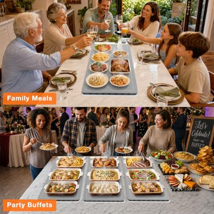 FYY Extra Large Warming Mat for Food, Rapid and Full Surface Heating Gray - color: Gray, size: XX Large Size: 36"x16"