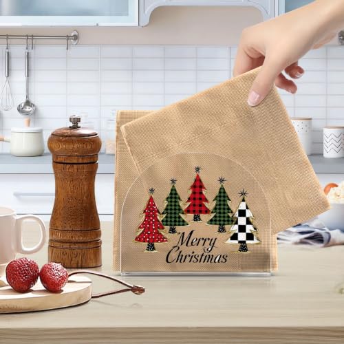 Christmas Trees Napkin Holder for Table Acrylic Tissue Dispenser - color: Christmas Trees