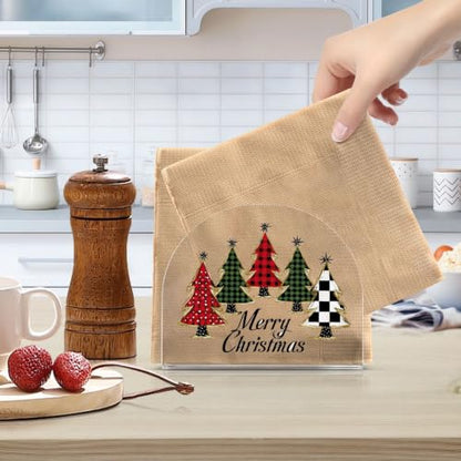 Christmas Trees Napkin Holder for Table Acrylic Tissue Dispenser - color: Christmas Trees