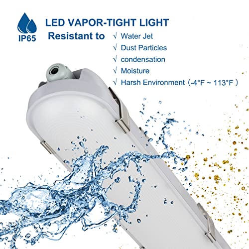DAKASON 4FT LED Vapor Tight Light Fixture 1Pack, 4200lm 40W/32W/24W - size: 4FT-1Pack