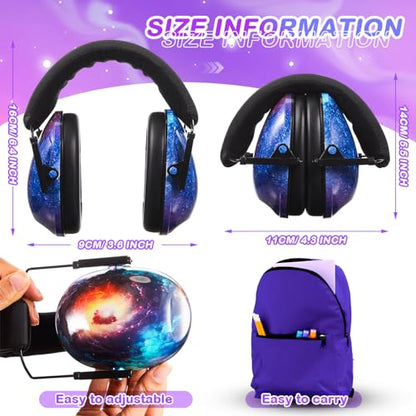 Amylove 12 Pcs Kids Noise Cancelling Headphones Ear Muffs Starry Sky Style (Pack of 2) - size: Universal Fit (kids & Adults) (Pack of 2), style: Starry Sky Style