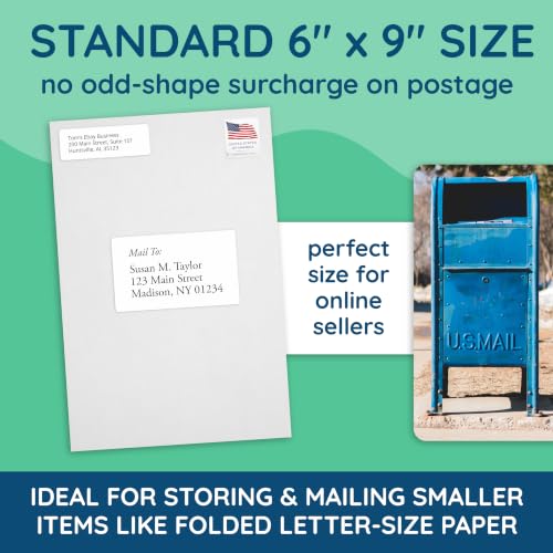 Blue Summit Supplies 250 6" x 9" Catalog Envelopes, Self Seal, White - size: 6 X 9