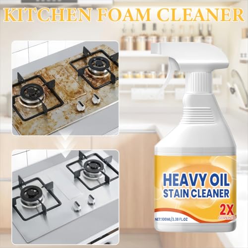 Wanban Kitchen Heavy Oil Cleaner - Heavy Duty Degreaser Cleaner Spray for Stubborn Oil Stains for Kitchen Surfaces All Purpose Cleaning