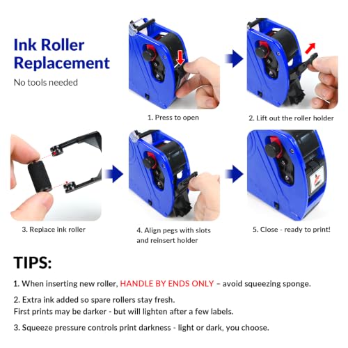 NATURALABEL 1-Line 8-Digit Price Gun Kit (Model NT5500, Blue) - color: Blue
