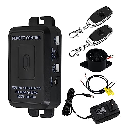 YiToo 12VDC Remote Control Switch 433MHz with DC Power Connector & Buzzer Specially for Access Control Door Lock (Without Lock) - style: Without Lock