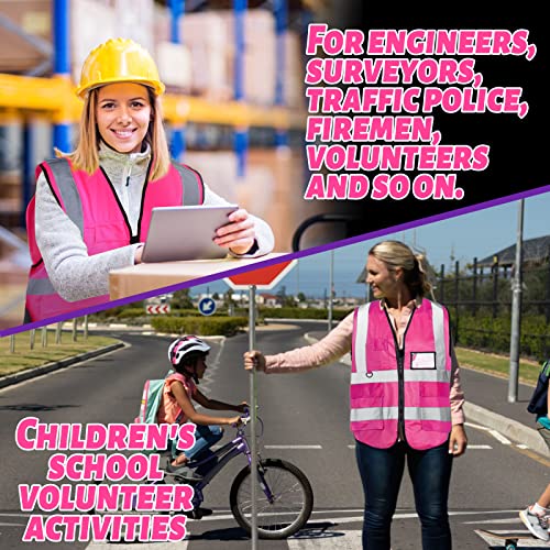 EBOOT 20 Pack Safety Vest High Visibility Reflective, Pink - color: Pink