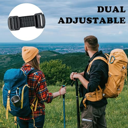 Buckle Straps Set 1'' - 6 Yards Nylon Webbing 1 inch, 6 PCS Dual Side Release Buckles, 12 PCS Tri-Glide Sliders, Heavy Duty Dual Adjustable No Sewing Kit - size: 1 inch