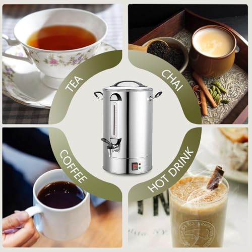 Commercial Coffee Urn 24L 160Cup Stainless Steel Quick Brew Hot Dispenser for Catering, Commercial Grade Large Capacity Coffee Maker For Meeting Rooms, Church, School, for 100+ Guests - size: 24 Liters