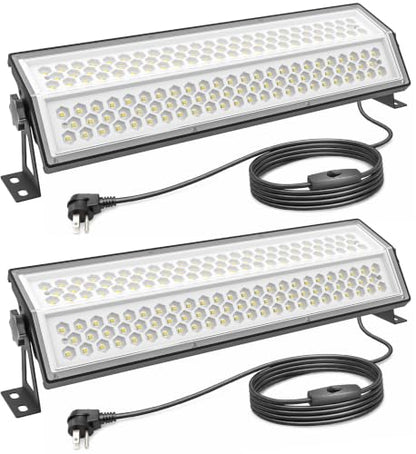 LED Shop Lights, 125W 17500LM Double-Sided Linkable Garage Lighting 2 Pack