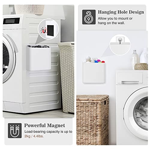MoKo Magnetic Lint Bin for Laundry Room, White