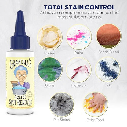 Grandma's Secret Spot Remover Gel - On-the-Go Travel Size Fabric Stain Remover for Clothes - Chlorine, Bleach and Toxin-Free - Removes Oil, Paint, Blood and Pet Stains - 2 Ounce - size: 2.00 Fl Oz (Pack of 1), style: Spot Remover
