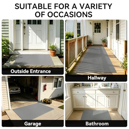 Welcome Door Mat Outside Non-Slip Durable Waterproof Grey 24"x71" - color: Grey-c, size: 24''x71''