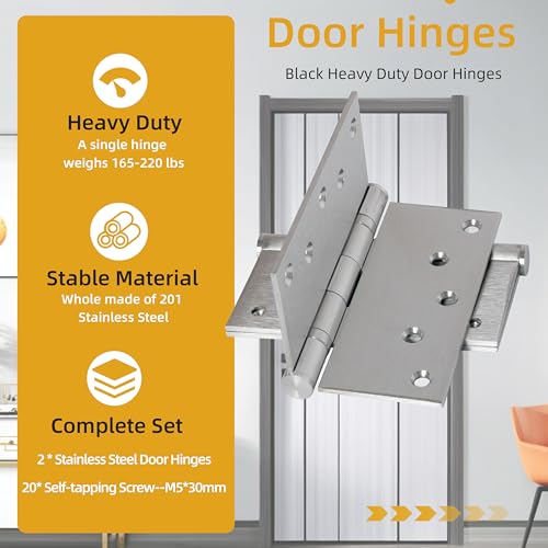 5 in Stainless Steel Hinges Ball Bearing up to 220 lbs, Thickness 3 mm