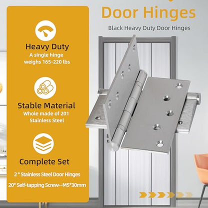 5 in Stainless Steel Hinges Ball Bearing up to 220 lbs, Thickness 3 mm