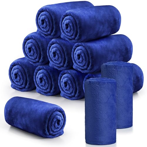 Tinideya Flannel Fleece Throw Blanket Bulk 50 x 60 Inch Soft Fleece Blanket Warm Throw Blankets Coral Blankets for Couch Sofa Home Wedding Gifts Season - color: Navy Blue