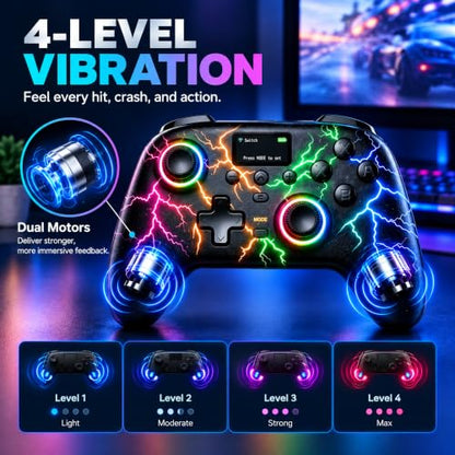 Exilapsire Wireless Controller for PC/Switch/Switch 2/iOS/Android, Black - color: Black