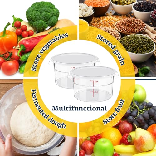 Ziliny 1 Pcs 2 Qt Dough Proofing Container with Lid and Red Scale, White - color: White, size: 2 Qt