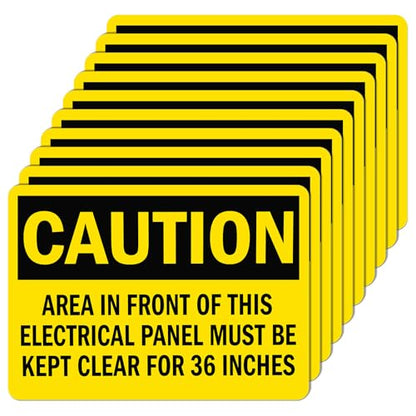 10 PCS Caution Keep Electrical Panel Clear for 36 Inches, 5" x 7"