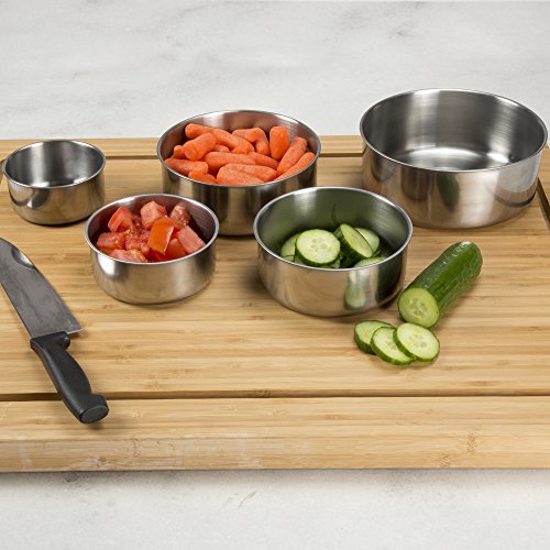 Classic Cuisine Stainless-Steel Bowls with Lids, 5-Piece-Set