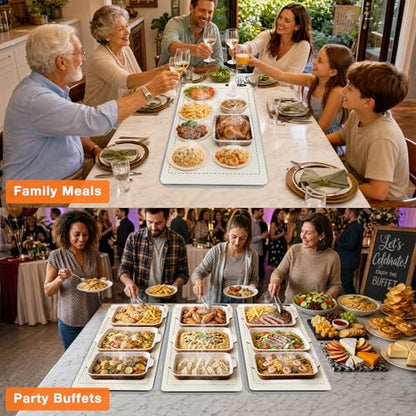 FYY Extra Large Warming Mat for Food, Rapid and Full Surface Heating Beige - color: Off White, size: XX Large Size: 36"x16"
