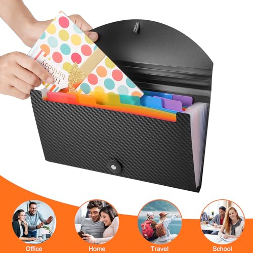 Receipt Organizer Cesil 13 Pockets Receipt Holder Small Accordion File Organizer Expanding File Folder Large Capacity Cards Ticket File Check Cards Bill Business Coupons Storage Case