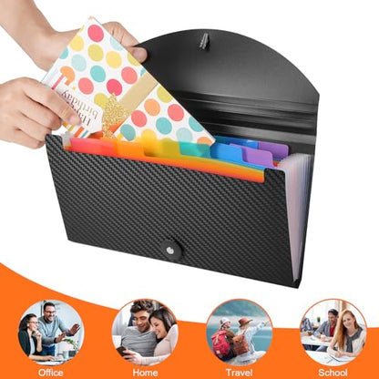 Receipt Organizer Cesil 13 Pockets Receipt Holder Small Accordion File Organizer Expanding File Folder Large Capacity Cards Ticket File Check Cards Bill Business Coupons Storage Case