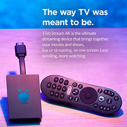 TiVo Stream 4K – Every Streaming App and Live TV on One Screen – 4K UHD, Dolby Vision HDR and Dolby Atmos Sound – Powered by Android TV – Plug-In Smart TV, One size