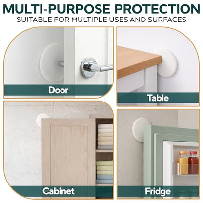 Door Knob Wall Protector 3.15 Inch 4 Pack White Silicone Pads - size: 3.15 inches Pack 4