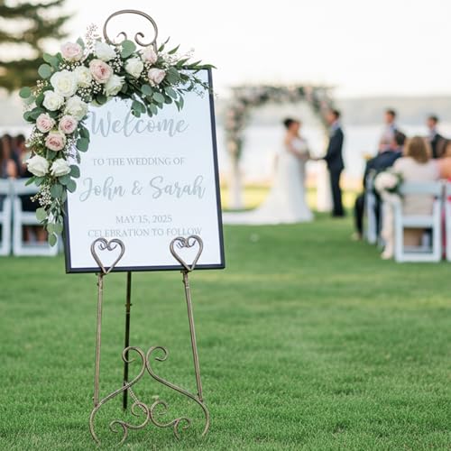56" Extra Large Adjustable Vintage Floor Easel Stand with Chain Support