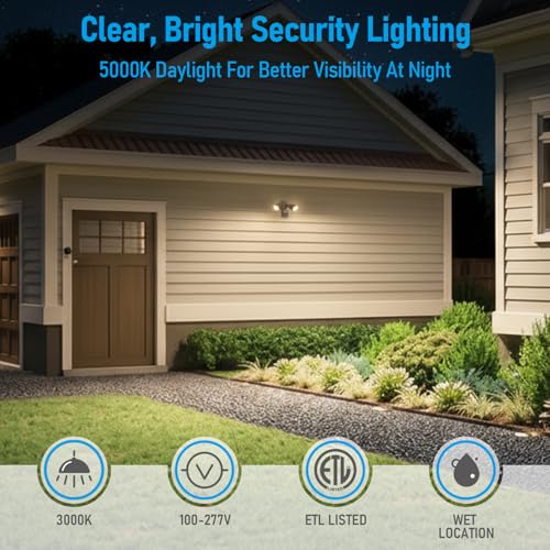 LEONLITE Motion Sensor Security Lights Dusk to Dawn IP65 3000K Bronze - color: Bronze (3000K)