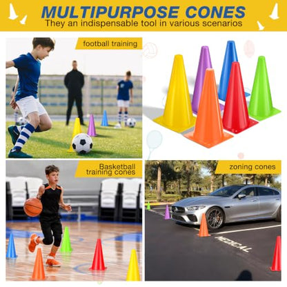 12 Inch Traffic Cones,12pcs Training Sports Cones,Parking Cones - color: colors