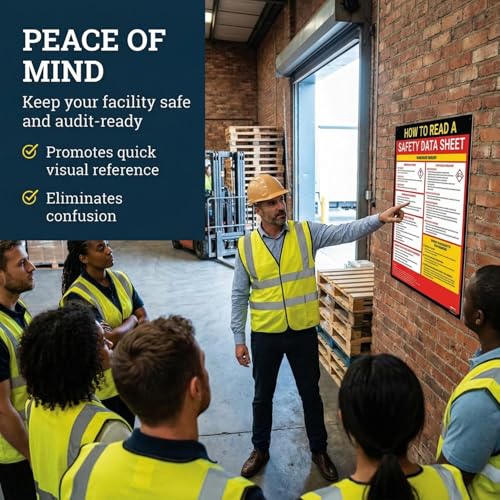 Performore Bilingual SDS Safety Poster Set Spanish English 2 Pack 24x33 Workplace Hazard Communication Sign UV Coated Paper OSHA Reference Chart
