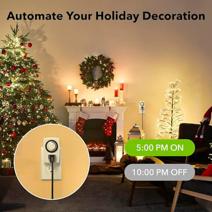 BN-LINK U47 Indoor Mini 24-Hour Mechanical Outlet Timer, 3-Prong, 2-Pack - size: 3-Prong, 2-Pack, 1 Outlet, Mini