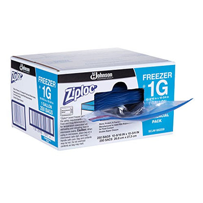 Ziploc Gallon Food Storage Freezer Bags, Grip 'n Seal Technology for Easier Grip, Open, and Close, 250 Count (Pack of 8, 2000 Count Total) - size: 250 Count (pack of 8)
