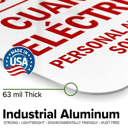 Electrical Room Authorized Personnel Only Bilingual Sign, 12x18 Inches, Rust Free .063 Aluminum, Fade Resistant, Made in USA by My Sign Center - size: 12x18 Aluminum