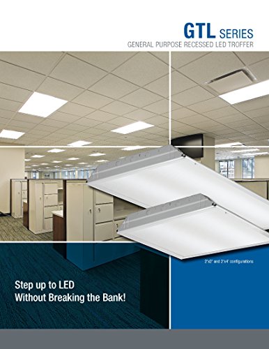 Lithonia Lighting 2GTL4 5000LM LP840 2-Foot by 4-Foot White LED Lay-in Troffer with Prismatic Lens, 4000K, 5000 Lumens