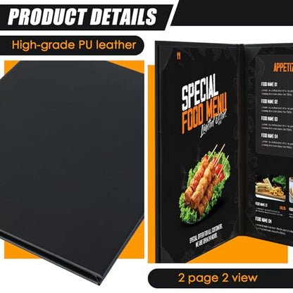 NATGAI 10 Pack 2 Panel 2 View Restaurant Menu Covers 8.5" x 11" - size: 2 View, 8.5"×11"