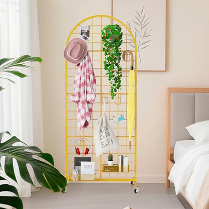VGMiu Grid Wall Panel 2' x 5.2' FT Metal Grid Display Stand 1PCS Gold - color: Gold, size: 5.2 ft