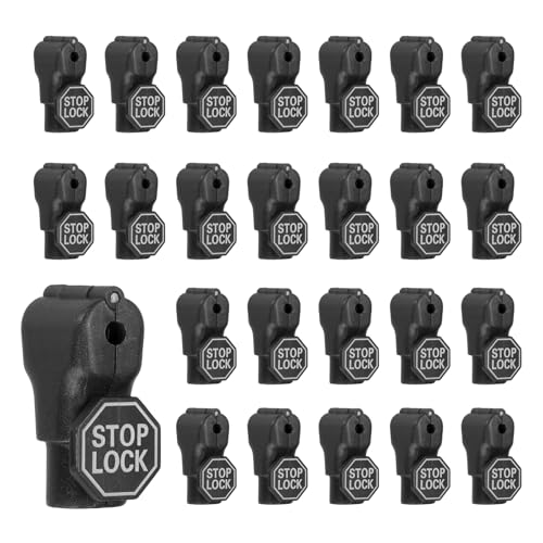 50Pcs Peg Hook Locks (4mm) PC Magnet Anti-Theft Pegboard Display Hook Locks Security Red Stop Tools, Fits Retail Shop/Shopping Center/Garage Tools, Black - color: Black, size: 4mm