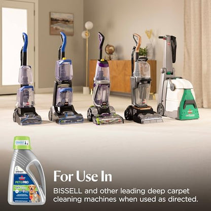 Bissell PET PRO OXY Urine Eliminator with Febreze Carpet Deep Clean Solution, with StainProtect Technology, for use in leading upright carpet cleaners, 48oz, Our best formula for pet messes & odors - size: 48 Fl Oz (Pack of 1), style: Pet Pro Oxy with Feb