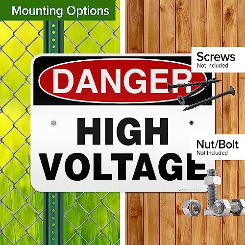Danger High Voltage Sign, 18x24 Inches, 3M EGP Reflective, Rust Free .080 - size: 18x24 - Aluminum Reflective