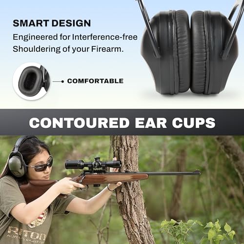 Pro Ears Ultra Sleek Passive Hearing Protection Ear Muffs, Superior Comfort for Long Gun Use, Indoor and Outdoor Range, NRR 26, Made in USA, Adjustable and Padded, Skulls