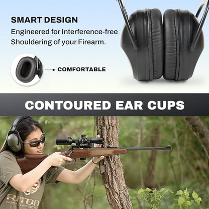 Pro Ears Ultra Sleek Passive Hearing Protection Ear Muffs, Superior Comfort for Long Gun Use, Indoor and Outdoor Range, NRR 26, Made in USA, Adjustable and Padded, Skulls