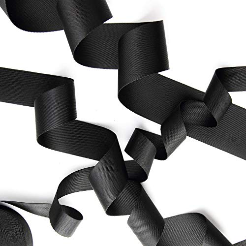 1.5 Inch Wide 10 Yards Black Nylon Webbing Strap，Polypropylene Straps for Bags, Hammocks, Outdoor Climbing and DIY Making Luggage Strap, Pet Collar, Backpack Repairing - color: Black-1.5 inch