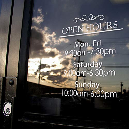 Business Hours Sign for Window - Free Squeegee - Easy Install Manual (Classic - Portrait) - color: Classic - Portrait