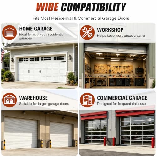 Garage Door Bottom Seal, 20FT EPDM Weather Stripping with Aluminum Track - color: With Aluminum Tracks, size: 20 Feet